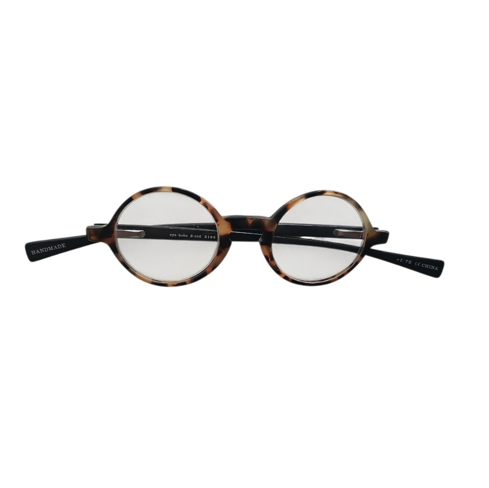 +1.75 Reading Aya Boba Unisex Glasses Tortoise Round Glasses Secured Hands